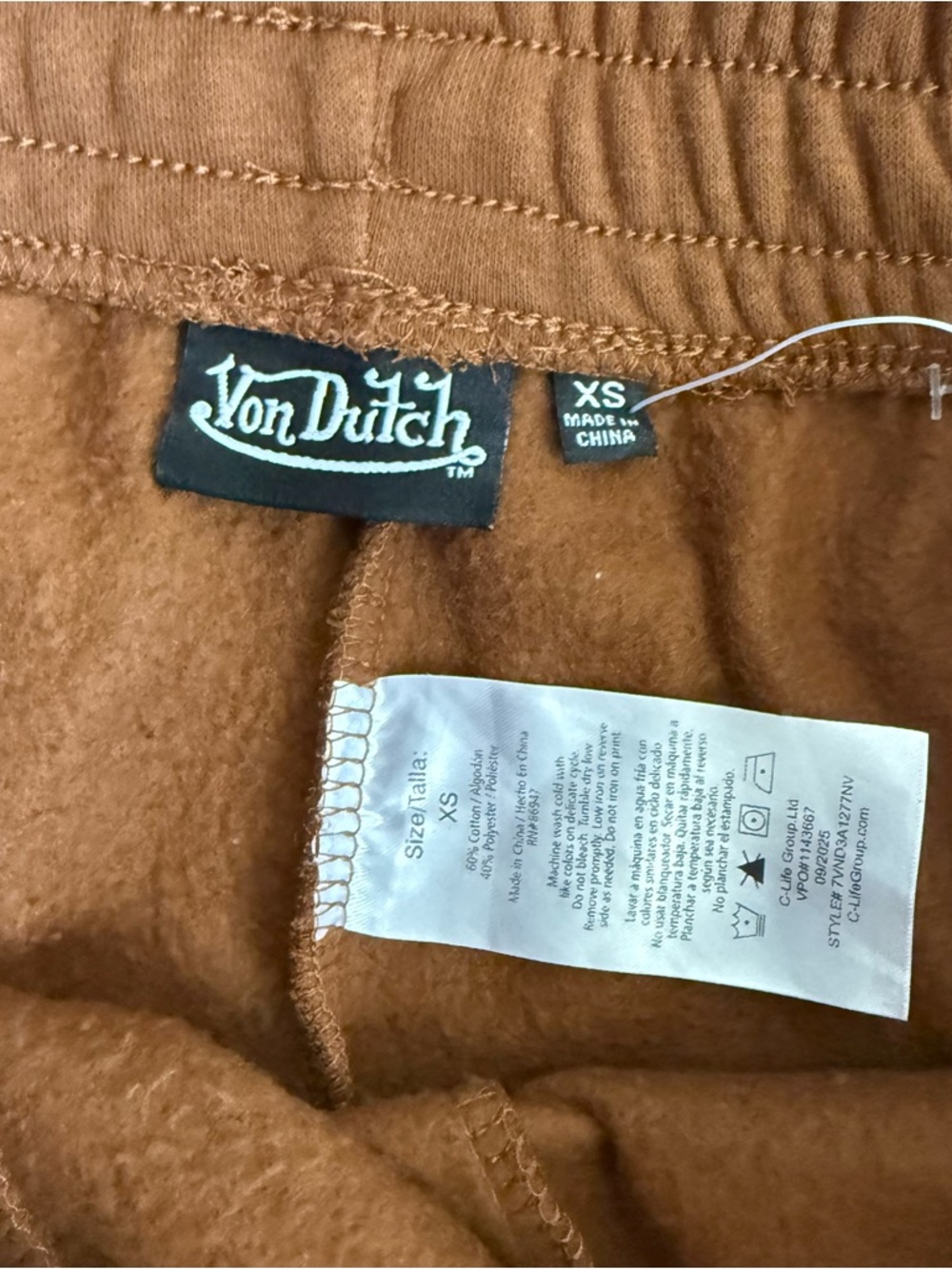 VON DUTCH Brown Set Baby Tee And Joggers XS - Picture 5 of 8